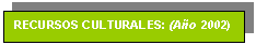 Text Box: RECURSOS CULTURALES: (A�o 2002)